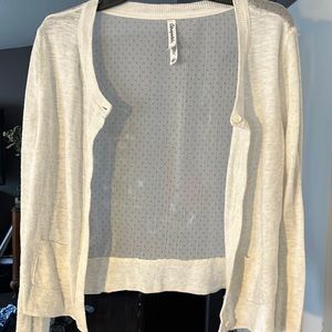 Aeropostle size large, sheer, back white sweater